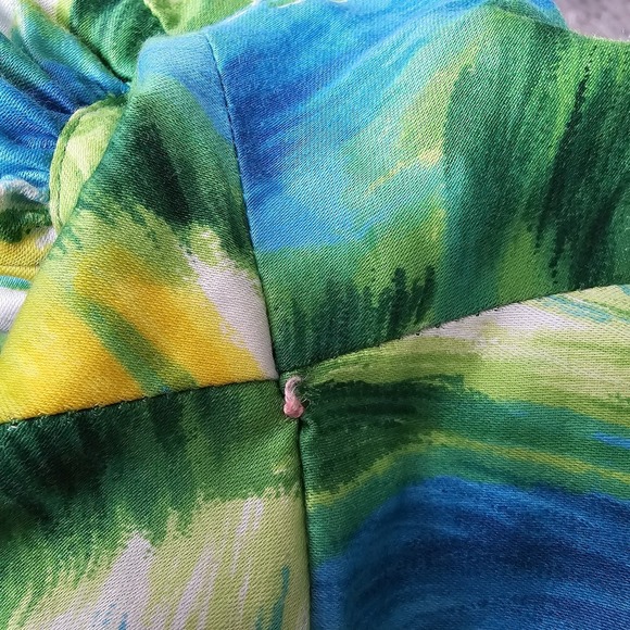 Vintage 50s 60s Kamehameha Hawaiian Mermaid Maxi Dress with Flutter Sleeves Sz S - Picture 15 of 16